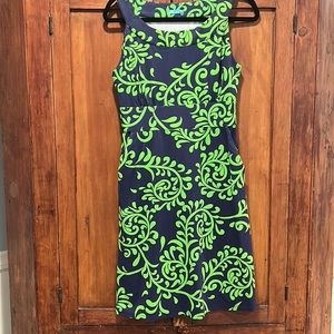 J. McLaughlin Sleeveless Blue and Green Dress Size S